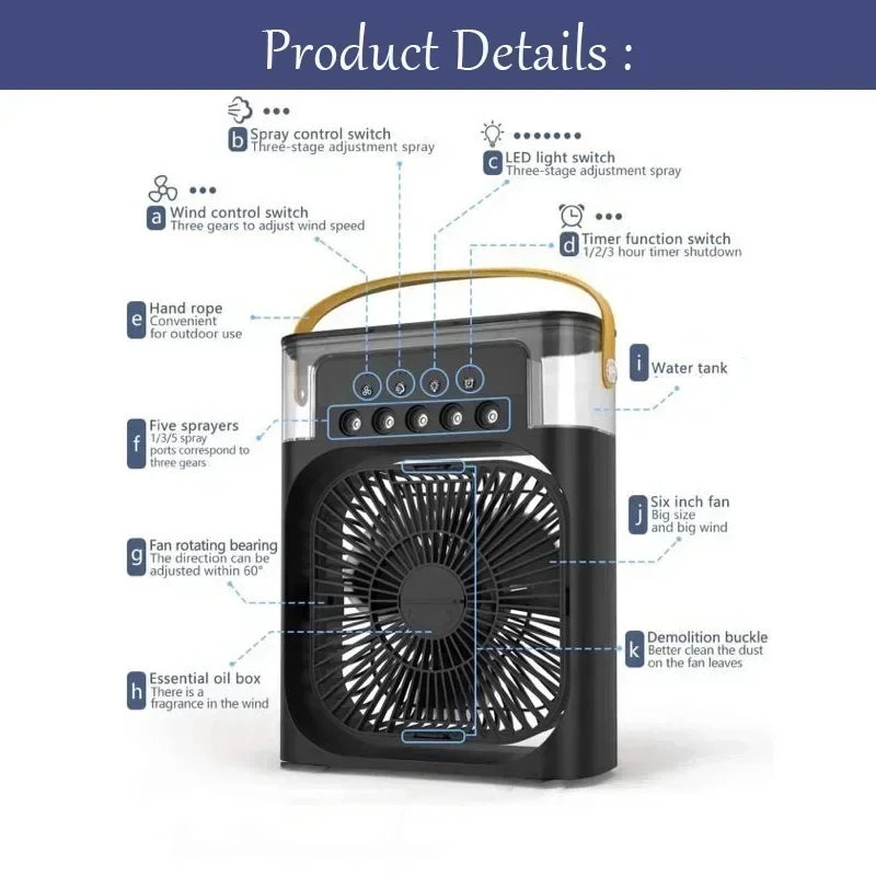 Mini climatiseur portable 3‑en‑1 CaniCool - bureau et maison spécial canicule